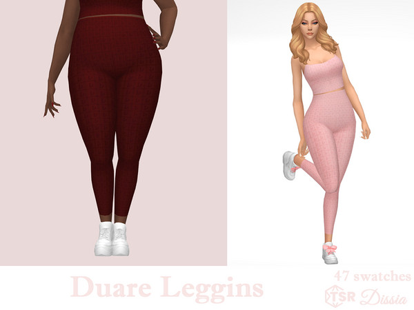 Sims 4 — Duare Leggins by Dissia — High waist sporty leggins
