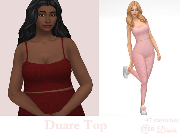 Sims 4 — Duare Top by Dissia — Short sporty tank top