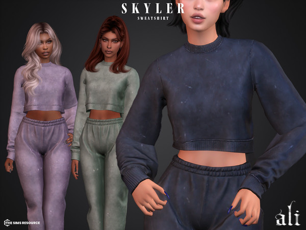 Sims 4 — SKYLER sweatshirt by ali1 — Cropped Sweatshirt