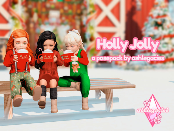 Sims 4 — Holly Jolly Posepack by ashlegacies — - Posepack