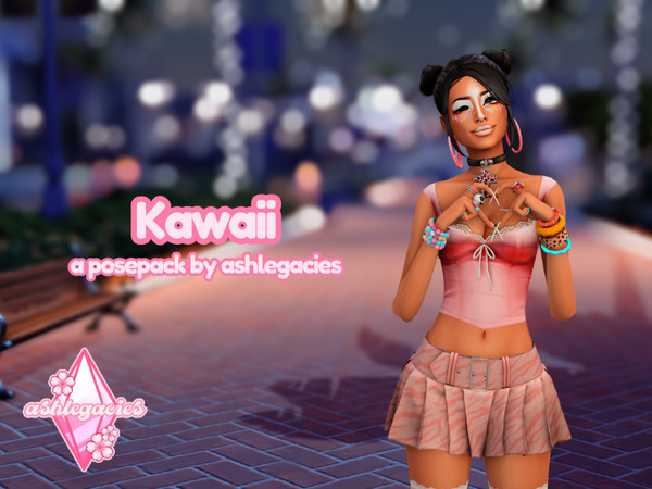 Sims 4 — Kawaii Posepack by ashlegacies — - Posepack