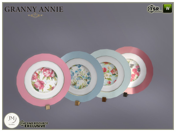 Sims 4 — granny annie porcelain round dish standing by jomsims — Add a touch of vintage charm to your interiors with the