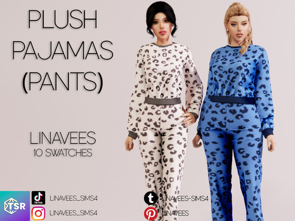 Sims 4 — LAILA - PLUSH PAJAMAS (PANTS) by linavees — New Mesh