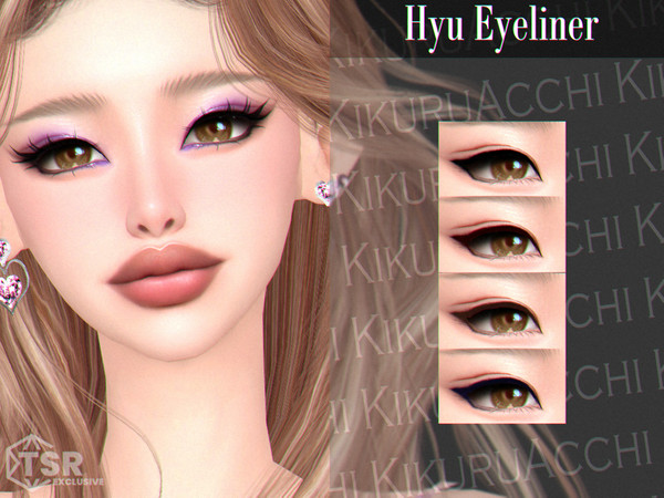 Sims 4 — Hyu Eyeliner by Kikuruacchi — - It is suitable for Female and Male. ( Teen to Elder ) - 4 swatches - HQ