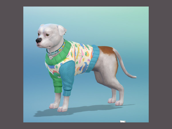 Sims 4 — Small Dog Jumper Dinosaur.package by Konswella — Jumper for dogs with ghosts on