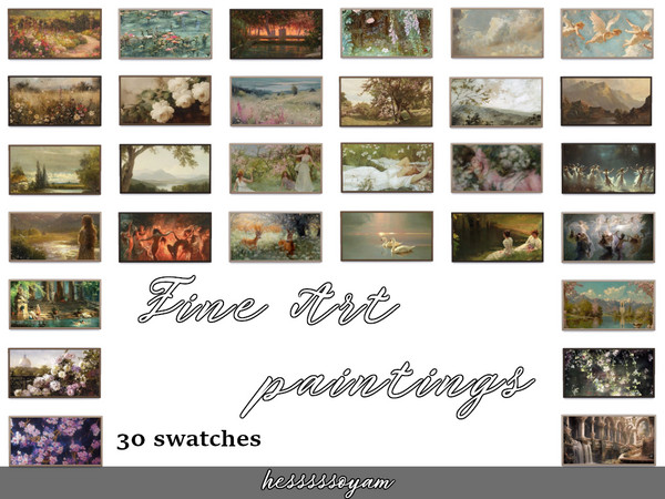 Sims 4 — Fine Art Paintings by hesssssoyam — - Basegame compatible - 30 swatches