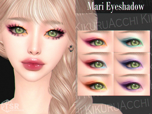 Sims 4 — Mari Eyeshadow by Kikuruacchi — - It is suitable for Female and Male. ( Teen to Elder ) - 6 swatches - HQ