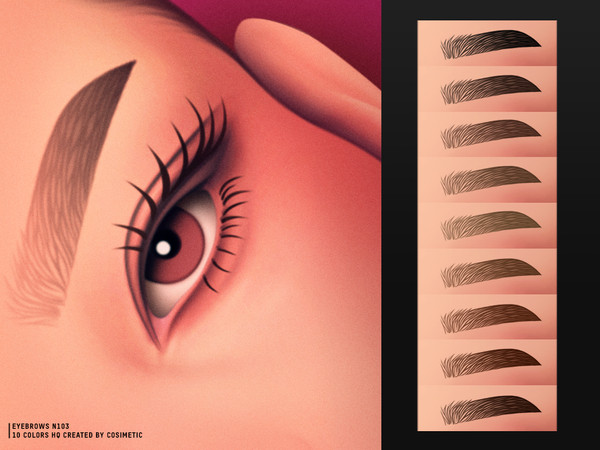 Sims 4 — Eyebrows N103 by cosimetic — - Female