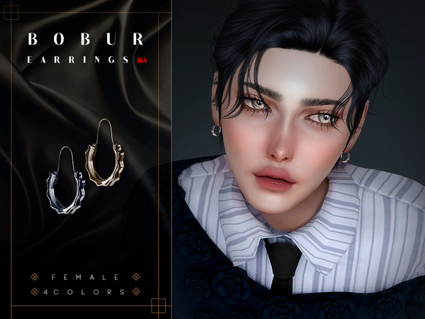 Sims 4 — Dangling Earrings by Bobur2 — Dangling Spiked Earrings for female 4 colors I hope you like it Designed by me