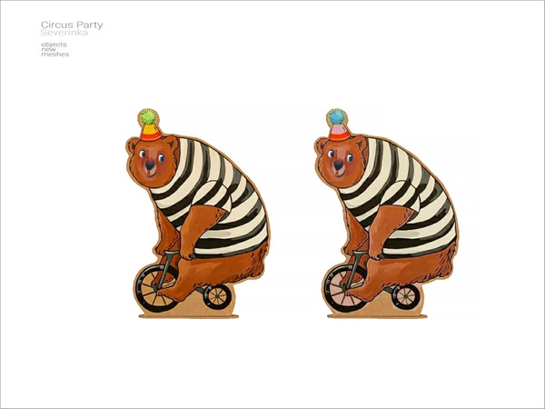 Sims 4 — Circus - cardboard Bear by Severinka_ — A set of furniture and decor for the design of a party in a circus