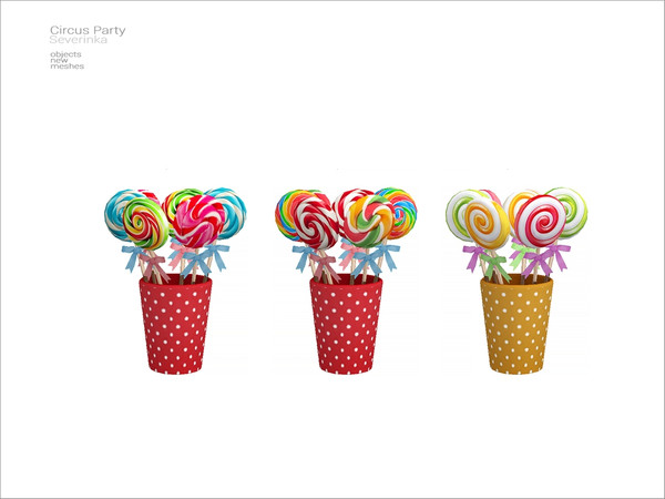 Sims 4 — Circus - lollipops by Severinka_ — A set of furniture and decor for the design of a party in a circus style.