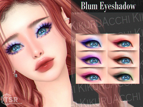 Sims 4 — Blum Eyeshadow by Kikuruacchi — - It is suitable for Female and Male. ( Teen to Elder ) - 6 swatches - HQ