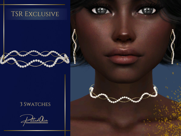 Sims 4 — Princey Choker by Pitted0live — Pearl and gold choker Custom catalog image
