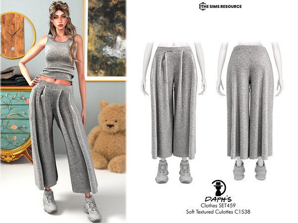 Sims 4 — Clothes SET459 - Soft Textured Culottes C1538 by Daph's — 7 Swatches