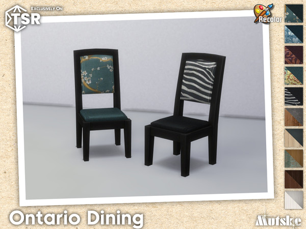 Sims 4 — Ontario Barely Cushy Tushy Chair by Mutske — Ontario Diningroom set with seating, surface and more, some have
