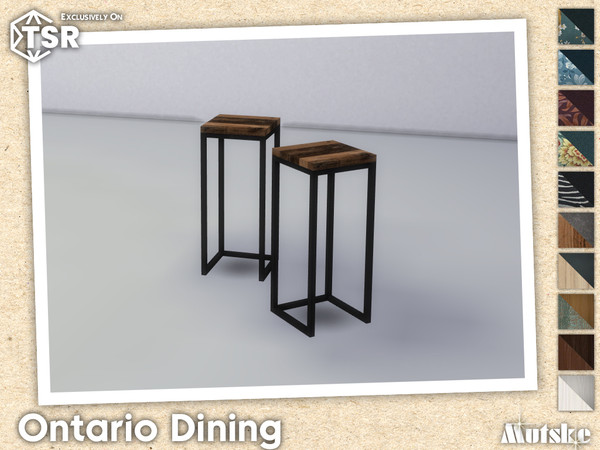 Sims 4 — Ontario Plantstand 75 by Mutske — Ontario Diningroom set with seating, surface and more, some have slots to put