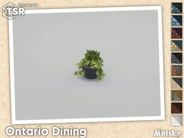 Sims 4 — Ontario Plant 07 by Mutske — Ontario Diningroom set with seating, surface and more, some have slots to put