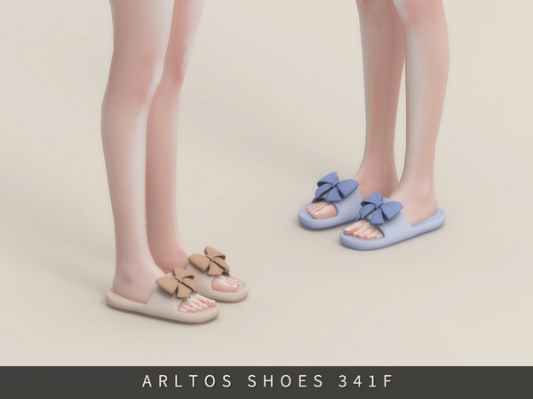Sims 4 — Slippers with bow Female by Arltos — 10 colors.