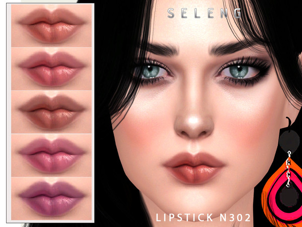 Sims 4 — Lipstick N302 by Seleng — The lipstick has 15 colours and HQ compatible. Allowed for teen, young adult, adult