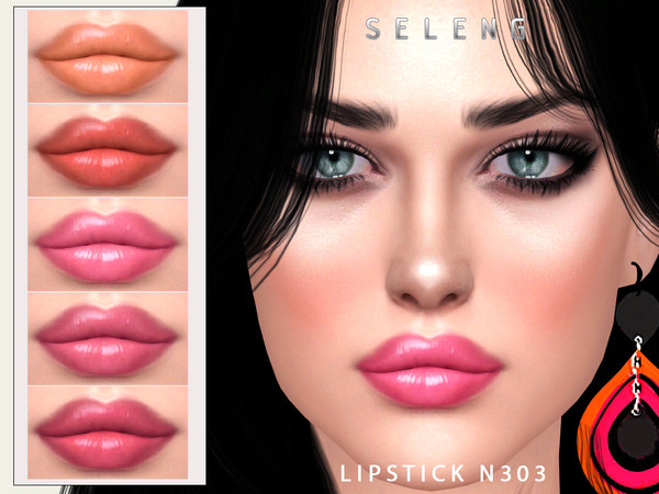 Sims 4 — Lipstick N303 by Seleng — The lipstick has 15 colours and HQ compatible. Allowed for teen, young adult, adult