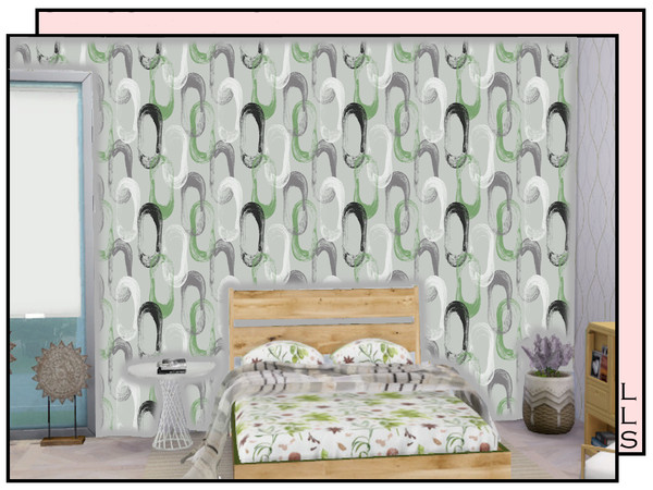 Sims 4 — Ovals by lavilikesims — 2 fun and geometric wallpaper featuring large ovals