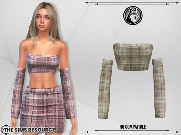 Sims 4 — Serina Set Top by ForLima — 4 Colors