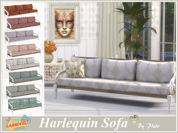 Sims 4 — Philo_Harlequin Sofa by philo — This set includes: