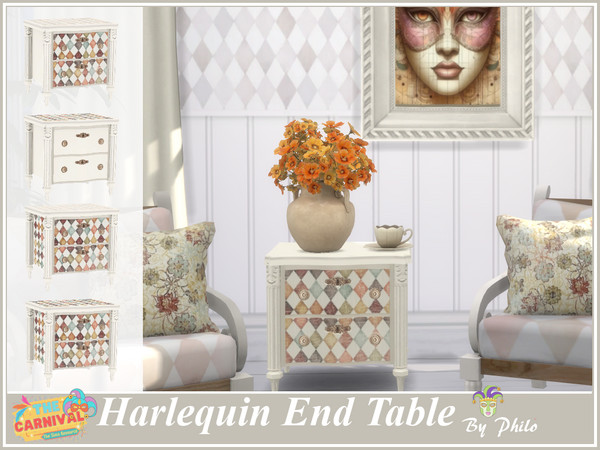 Sims 4 — Philo_Harlequin End Table by philo — This set includes: