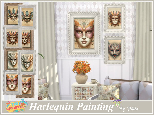 Sims 4 — Philo_Harlequin Paintings by philo — This set includes: