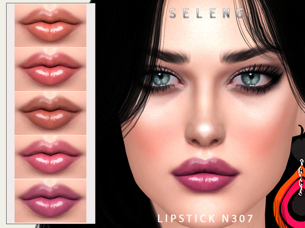 Sims 4 — Lipstick N307 by Seleng — The lipstick has 15 colours and HQ compatible. Allowed for teen, young adult, adult