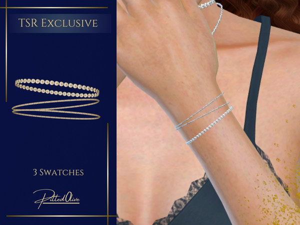Sims 4 — Ginny Bracelet by Pitted0live — Layered chain bracelet Custom catalog image