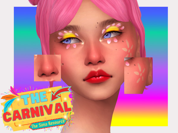 Sims 4 — Carnival Flower Clown Blush by Sagittariah — base game compatible, 8 swatches, properly tagged, enabled for all