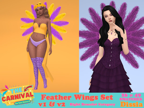 Sims 4 — Dissia_Feather Wings v1 AN724.package by Dissia — Accessory feather wings perfect for carnival or other outfits