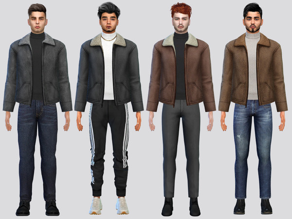 Sims 4 — Thick Leather Jacket by McLayneSims — TSR EXCLUSIVE