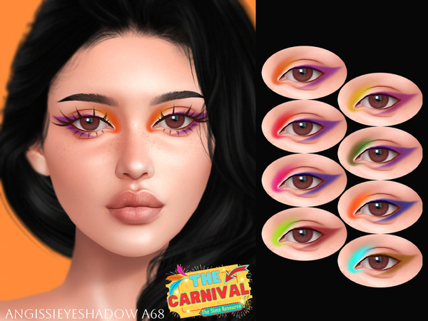 Sims 4 — Eyeshadow A68 by ANGISSI — PREVIEWS MADE USING HQ MOD 8 colors