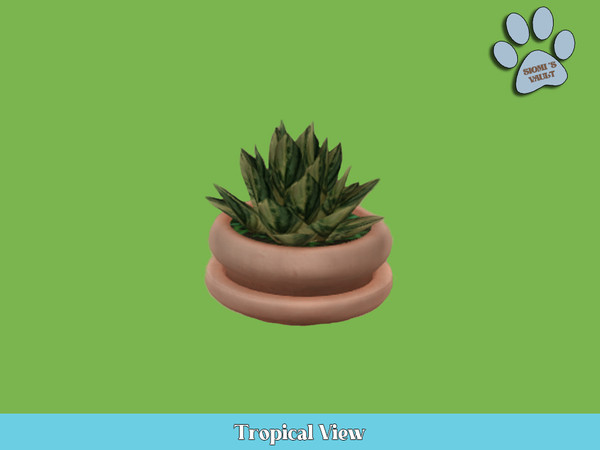 Sims 4 — Tropical View - Plant pot #01 by siomisvault — Tropical View is a set full of plants for all kind of rooms I
