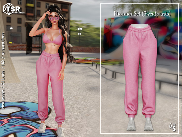 Sims 4 — Hannah Set (Sweatpants) by WisteriaSims — - FOR WOMAN - NEW MESH - TEEN TO ELDER - Clothing Bottom Category
