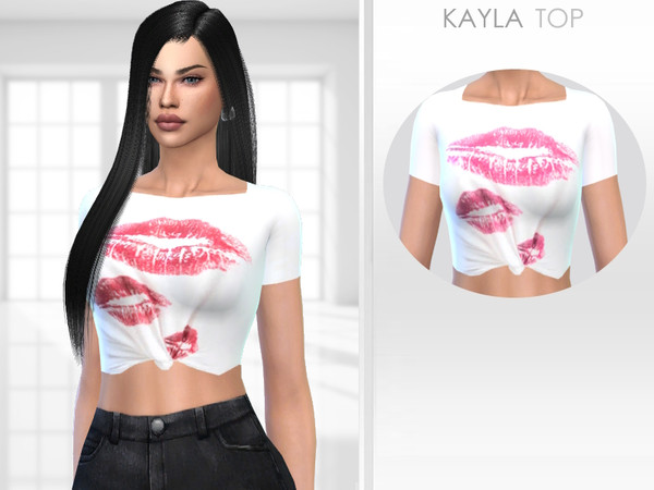 Sims 4 — Kayla Top by Puresim — Female top in 2 swatches.