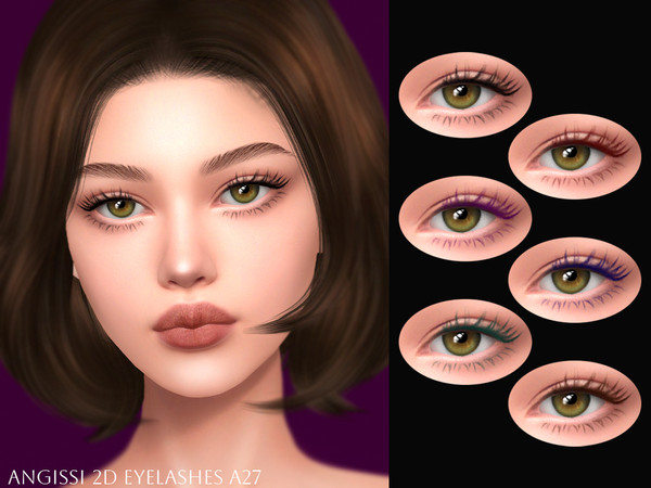 Sims 4 — 2D eyelashes A27 by ANGISSI — PREVIEWS MADE USING HQ MODE Makeup category