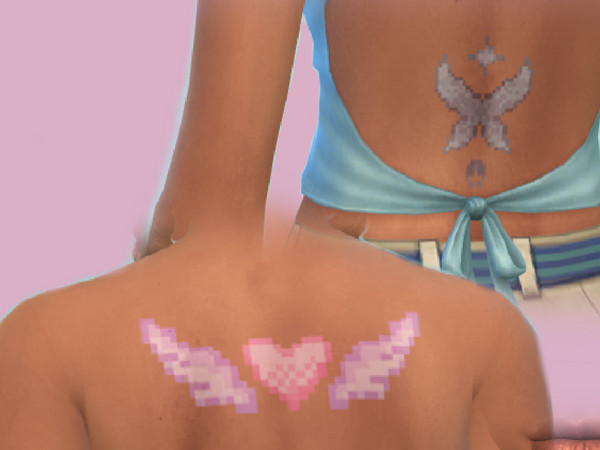 Sims 4 — Strudal_Magical_Pixel_Tattoo_4.package by Strudascout — A fan-made cc kit containing tattoos inspired by magical