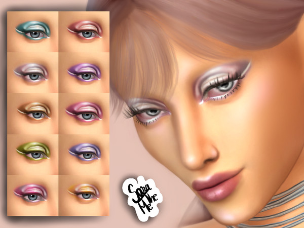 Sims 4 — 10.Alien Glam Eyeshadow by saratheme — Bored of wearing the same simple eyeshadow again and again? Don't worry!
