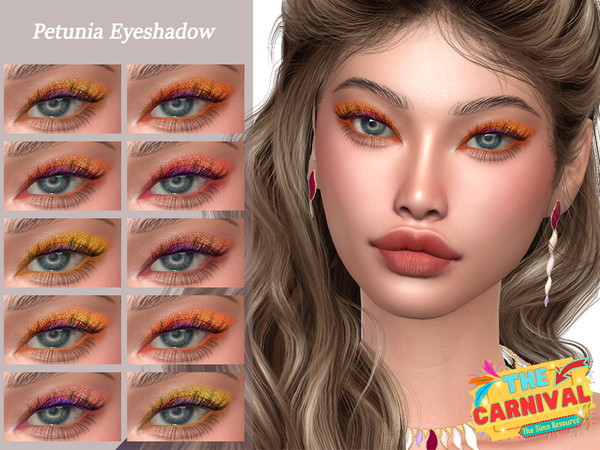 Sims 4 — TheCarnival Petunia Eyeshadow by Layla — Previews were made using HQ Mod
