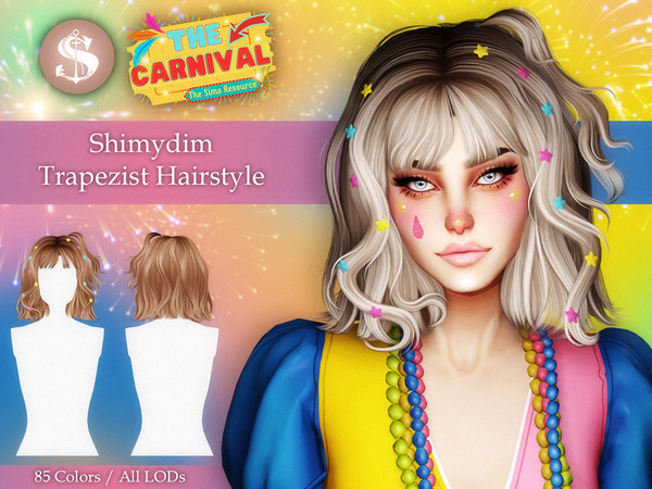 Sims 4 — Trapezist Hairstyle by Shimydimsims — Hi! I hope you will like this hair, it's a medium wavy hair with a fun