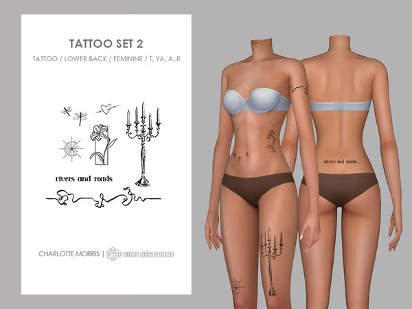 Sims 4 — Tattoo Set 2 by Charlotte_Morris — Skin Details - Tattoos