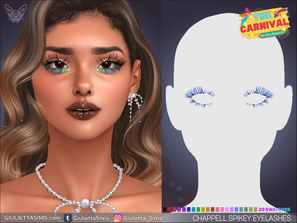 Sims 4 — Carnival - Chappell Spikey Eyelashes by feyona — Chappell Spikey Eyelashes come in 1o colors in light and