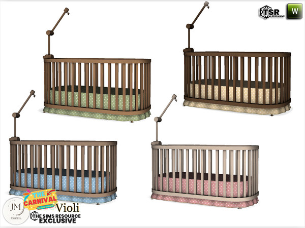 Sims 4 — The carnival Violi crib by jomsims — Step into a world of softness and whimsy with the Violi Nursery Set
