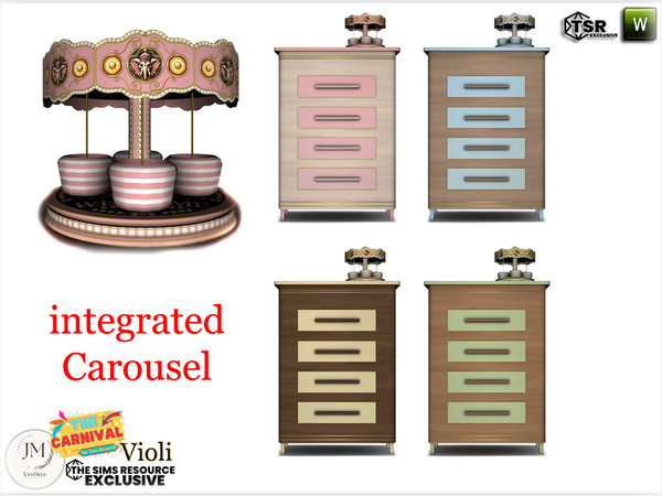 Sims 4 — The carnival Violi dresser by jomsims — Step into a world of softness and whimsy with the Violi Nursery Set