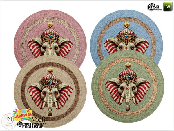 Sims 4 — The carnival Violi round rugs by jomsims — Step into a world of softness and whimsy with the Violi Nursery Set