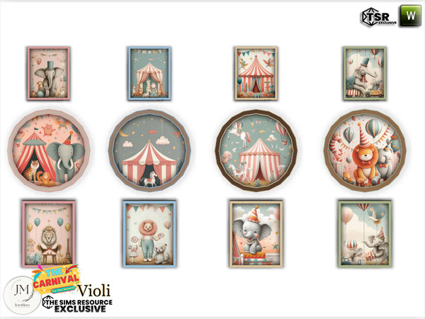 Sims 4 — The carnival Violi wall paintings1 by jomsims — Step into a world of softness and whimsy with the Violi Nursery