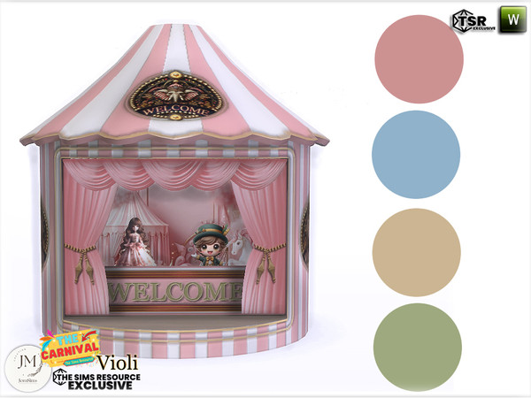 Sims 4 — The carnival Violi deco small theater by jomsims — Step into a world of softness and whimsy with the Violi